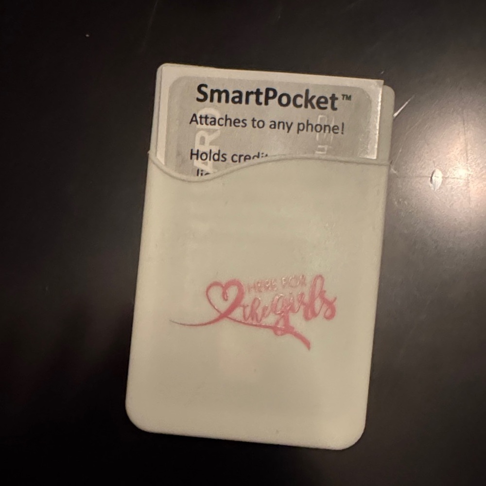 White Phone Card Holder / here for the girls